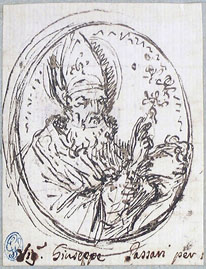 Giuseppe Passeri, medallion with a bishop saint